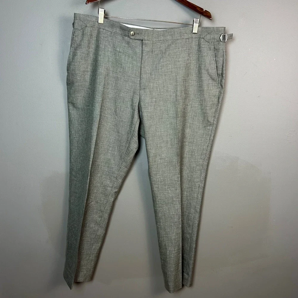 Suitsupply dress pants 40 Brescia Houndstooth unstructured Grey Wool tapered